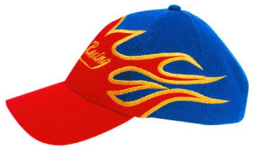Racing Cap with Large Flame Design