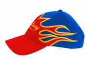 Racing Cap with Large Flame Design 