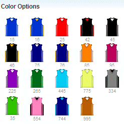 Basketball Dazzle Reversable Jersey Colors